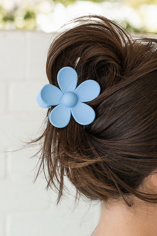 Sky Blue Flower Hair Claw Clip